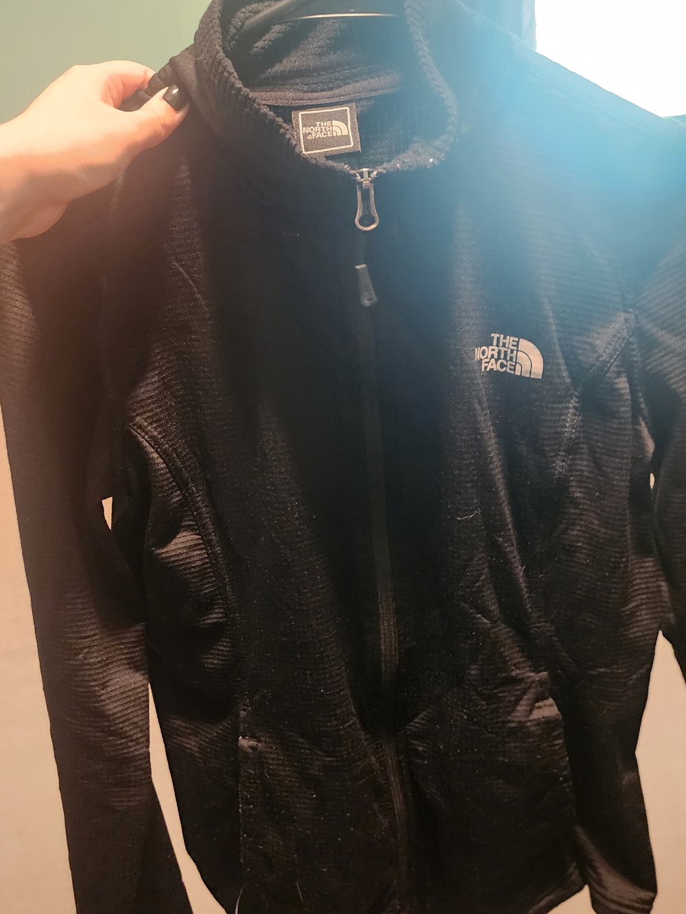 The North Face Women's Medium Full Zip Active Jacket Black Running Hiking